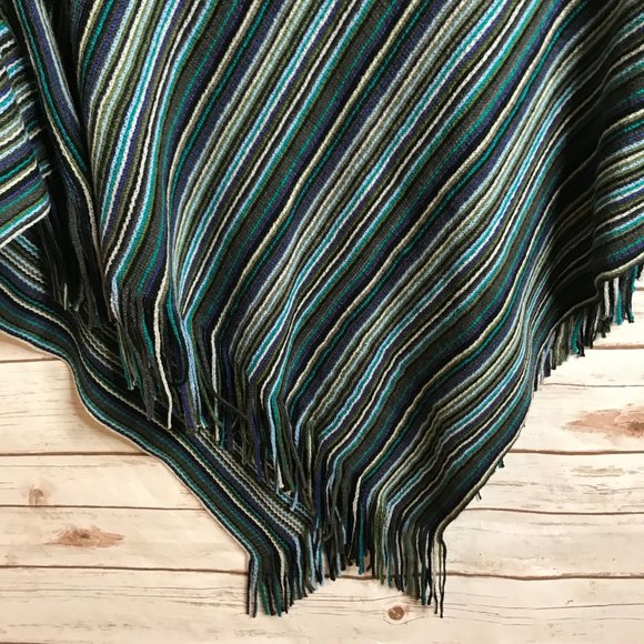 Blue Multi Hankerchief Poncho - Picture 3 of 8